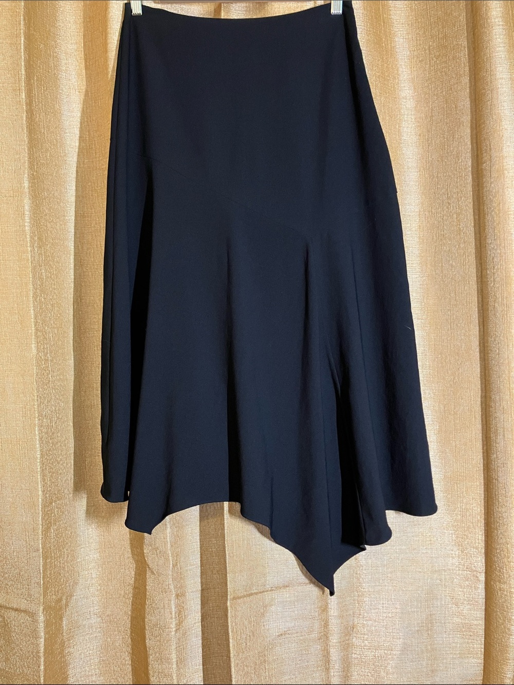 Vince Camuto Black Asymmetrical Midi Skirt